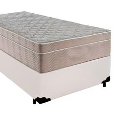 Cama Box Solteiro Sintético + Colchão De Molas Ensacadas - Sereneprime - 88cm Branco