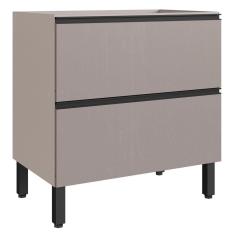 Armário de Cozinha 80 Cm 2 Gavetas Fumê - Quiditá Móveis