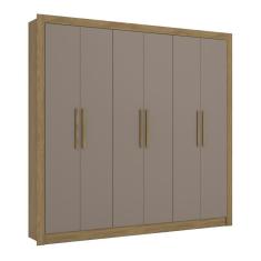 Guarda-roupas Casal 6 Portas E 2 Gavetas Multimóveis Cr35154 Nogueira/fendi Nogueira/fendi