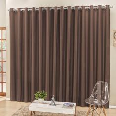 Cortina 2 Mts Sala Quarto Escritório Semiblackout Para Trilho Comum Tabaco