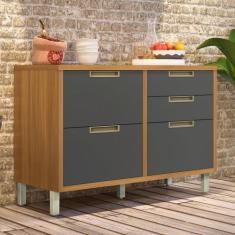 Balcão Para Cozinha 1 Porta 4 Gavetas Imperatriz 100% Mdf - Nesher Móv