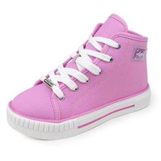 Tênis Infantil Meninas Molekinha Casual Cano Alto Rosa 34