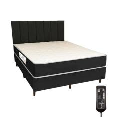 Cama Box e Colchão Magnético Massageador 20cm com Cabeceira - Queen - 