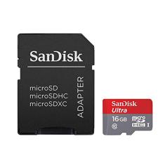 SanDisk Ultra 16GB Ultra Micro SDHC UHS-I/Class 10 Cartão com Adaptador (SDSQUNC-016G-GN6MA)
