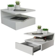 Kit 2 Mesas de Cabeceira Suspensa 1 Gaveta Inferior - MVD