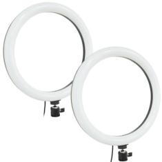 Kit 2 Iluminador Led Ring Light Profissional Circular 30cm Maquiagem F