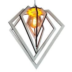 Lustre Luminária Pendente Teto Sala Balcão Diamante Branco - Caroá