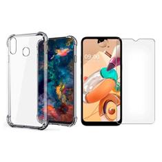 Capinha Silicone Antichoque e Película Vidro Compatível com Samsung A40