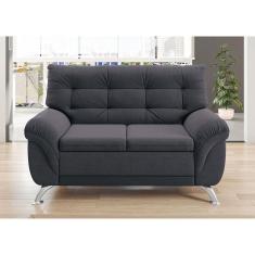 Sofá 2 Lugares Linoforte Arezzo Revestido em Suede com 152cm de Largura