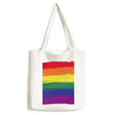 Stippling Rainbow Gay LGBT sacola de lona bolsa de compras casual bolsa de mão