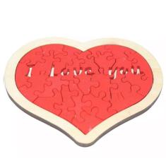 Quebra Cabeça 3D Madeira Educativo Mente I Love You