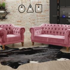 Sofá 2 e 1 Lugares Duquesa Decoração Sala Recepção Retrô