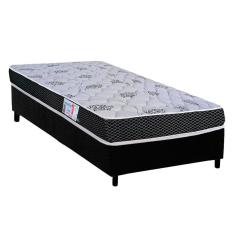 Conjunto Box Solteiro: Colchão Espuma Orthoflex D20 Comfortpedic + Base Crc Suede Black (88x188)
