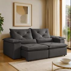Sofá Retrátil e Reclinável 2 Lugares 196cm Londres - Kasacomigo Estofa