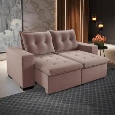 Sofá 3 Lugares Arsenal Retrátil e Reclinável Rosa - Viero Móveis, Mode
