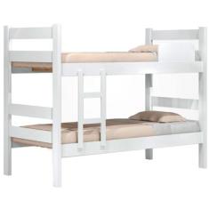 Beliche Solteiro J&A Móveis Prisma Plus c/ escada e proteção - Branco 