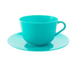 Xícara de Chá com Pires em Plástico Zeek Linha POP, TIFFANY