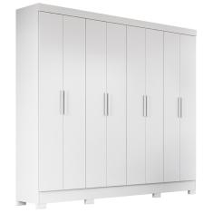 Guarda Roupa Casal Dammam 8 Portas 4 Gavetas MDP Branco Moval