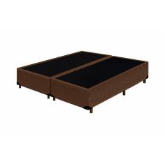 Cama Box Queen Bipartido AColchoes Suede Marrom 40x158x198
