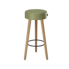 Banqueta Banco Alto Londres material sintético Bar Cozinha Pés Madeira