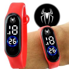 Relogio Digital Bracelete Infantil Homem Aranha Pulseira Ajustavel Vermelho Qualidade Premium Heroi