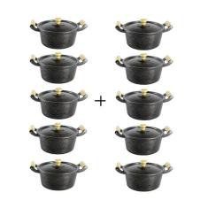 Jogo 10 Panelas Caçarolas Alumínio Fundido Craqueadas