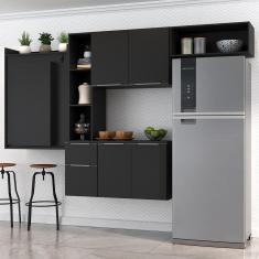 Cozinha Compacta Multimóveis Sofia Fg2008 Com Mesa Dobrável Preta