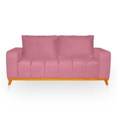 Sofá 3 Lugares Memphis Ultra Conforto em Madeira Maciça e Suede - Jylc