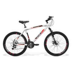 Bicicleta 26 GTS M1 Freio a Disco 21v Suspensão Walk New, Branco, Verm