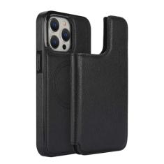 POYUFRG Capa magnética para iPhone 15 Pro Max/15 Pro/15 Plus/15, 2 em 1, carteira destacável com suporte para cartão, capa de couro com função de suporte, preta, 15ProMax