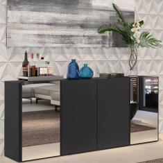 Aparador Buffet c/ Espelho Vegas Multimóveis Preto