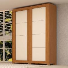 Guarda Roupa Casal 160cm 2 Portas De Correr Flex Color 100% Mdf Boldina Cinamomo Off White