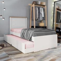 Cama Solteiro Roberta Auxiliar Off White Madeira - CASA H