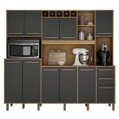 Armário De Cozinha Petra Cinamomo Grafite - Valdemóveis