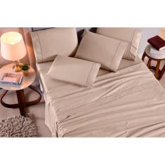 Jogo De Lençol Queen 4 Peças 100% Algodão 400 Fios Rose