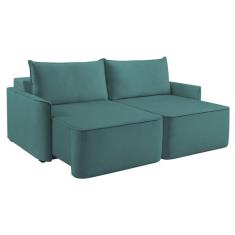 Sofá 2 Lugares Retrátil Moon com USB Linho Verde 160 cm