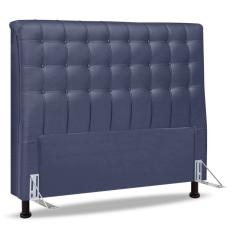 Cabeceira Cama Box Casal Queen Size Ciara 160cm Botonê Com Frame Linho Azul