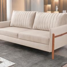 Sofá 2 Lugares Living Orion Design Ergonômico Bege Médio