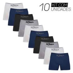 Kit 10 Cuecas Boxer Algodão Masculino Box Sem Costura Zorba, G, Sortid
