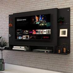 Painel p/Tv 60" com prateleiras de vidro Braga Multimóveis