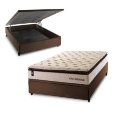 Conjunto Box Baú Quartzo Bege 138x188x78 c/ Molas Ensacadas - King Hou