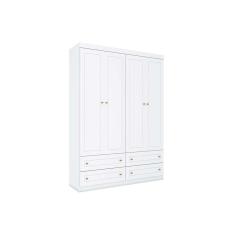 Guarda Roupa 4 Portas e 4 Gavetas Americano Branco - Henn