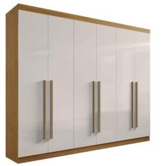 Guarda Roupa Casal 6 Portas 6 Gavetas - Da Vinci Plus-cinamomo-off White - Móveis D`doro