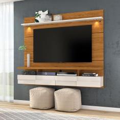 Painel com Bancada Suspensa Madetec Lana com 1,82 cm de Largura, Ideal para TV de Até 60”