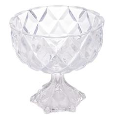 LYOR - Centro de Mesa Decorativo de Cristal com Pé Deli Diamond 24,5cm x 24cm