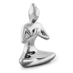 Escultura Yoga Prata Em Porcelana 12968 Mart
