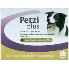 Vermifugo Ceva Petzi Plus 700 mg para Cães de 5 a 10 Kg - 4 Comprimidos