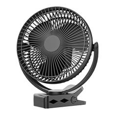 Ventilador de encaixe, ventilador portátil recarregável, ventilador de mesa pequeno de 20 cm - Ventilador alimentado por bateria de 10.000 mAh com 4 velocidades, rotação de 360°, ventilador pessoal