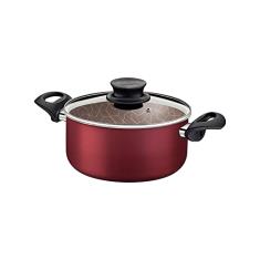 Caçarola Tramontina Paris em Alumínio com Revestimento Interno e Externo em Antiaderente Starflon Max Vermelho com Tampa de Vidro 18 cm 2,1 L