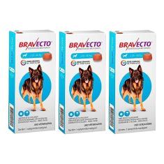 Combo 3 Bravectos Cães De 20 Kg A 40 Kg